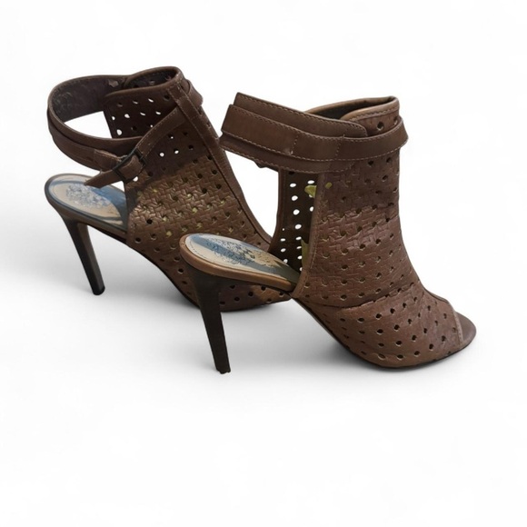 Vince Camuto Brown Perforated Heels - Picture 1 of 5
